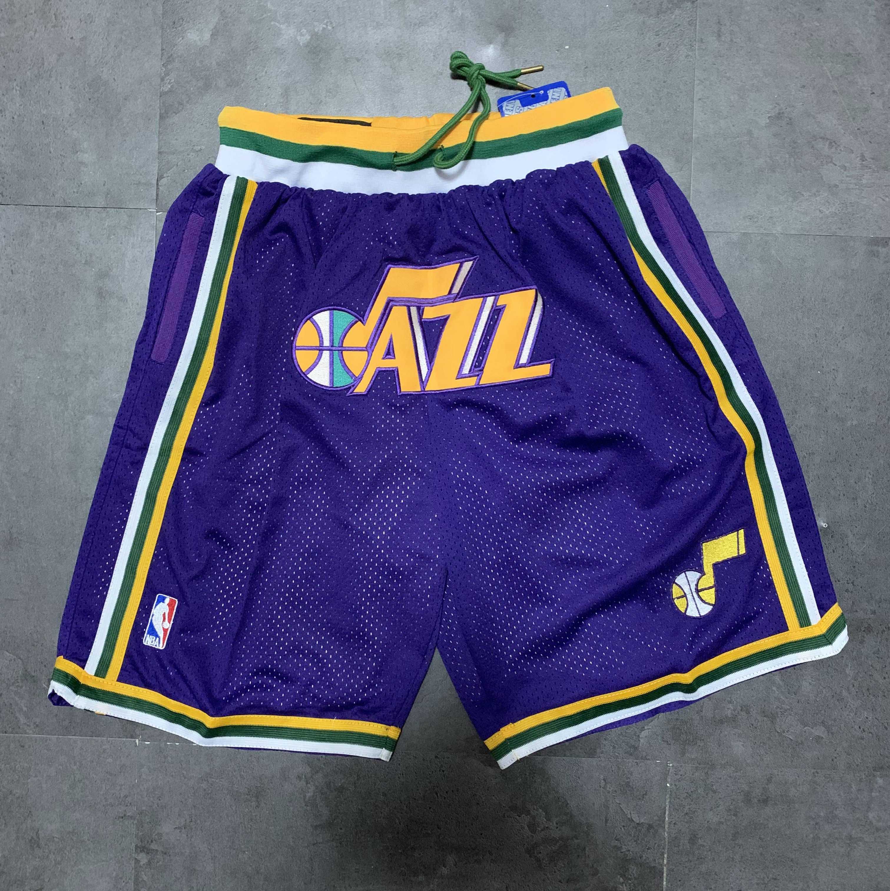 Men NBA 2021 Utah Jazz Purple Shorts 1